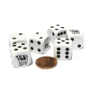 Dice>Set of 6 Cow Dice 16mm D6 Rounded Edge Animal Dice- White with Black Pips - Your Source for Gaming Essentials
