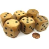 Dice>Set of 6 D6 Large Jumbo 30mm Rounded Wood Dice - Wooden with Black Pips - Your Source for Gaming Essentials