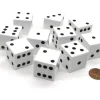 Dice>Set of 10 D6 Large 25mm Foam Dice - White with Black Spots - Your Source for Gaming Essentials