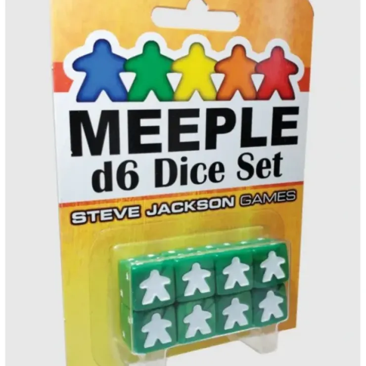 Dice>Set of 8 D6 Meeple Dice - Green - Your Source for Gaming Essentials