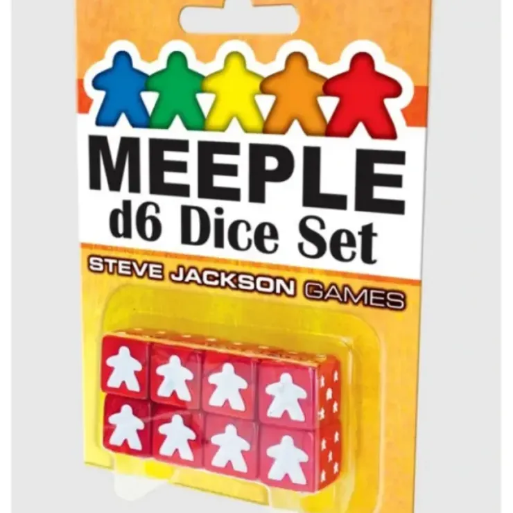 Dice>Set of 8 D6 Meeple Dice - Red - Your Source for Gaming Essentials