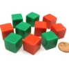 Dice>Set of 10 D6 16mm Blank Opaque Christmas Dice - 5 Green and 5 Red - Your Source for Gaming Essentials