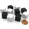 Dice>Set of 10 D6 16mm Blank Opaque Inverse Dice - 5 Black and 5 White - Your Source for Gaming Essentials
