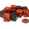 Dice>Set of 10 D6 16mm Dice - 5 Each of Black with Red Pip and Red with Black Pip - Your Source for Gaming Essentials