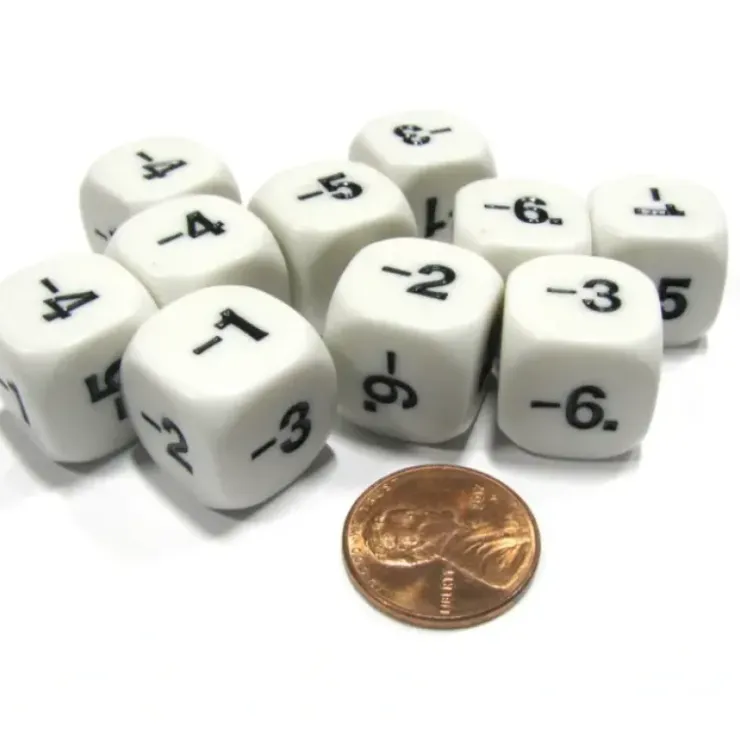 Dice>Set of 10 D6 16mm Educational Classroom Subtraction Subtract Basic Math Dice - Your Source for Gaming Essentials