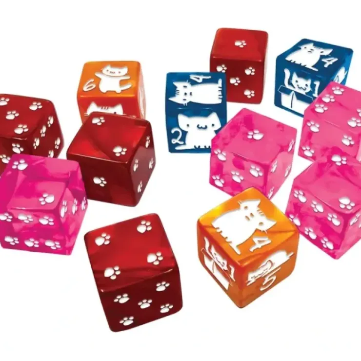 Dice>Set of 12 D6 16mm Kitten Dice - Your Source for Gaming Essentials