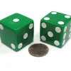 Dice>Set of 2 D6 25mm Large Opaque Jumbo Dice - Green with White Pips - Your Source for Gaming Essentials