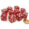 Dice>Set of 10 D6 16mm Marbleized Square Corner Dice - Red with White Pips - Your Source for Gaming Essentials