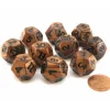 Dice>Set of 10 D12 18mm Olympic Pearlized Dice - Bronze with Black Numbers - Your Source for Gaming Essentials