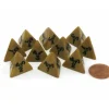 Dice>Set of 10 D4 18mm Olympic Pearlized Dice - Gold with Black Numbers - Your Source for Gaming Essentials