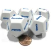 Dice>Set of 5 D12 Months of the Year Setting Educational Dice-White with Blue Letters - Your Source for Gaming Essentials