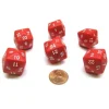 Dice>Set of 6 D24 Opaque 24mm 24-Sided Gaming Dice - Red - Your Source for Gaming Essentials