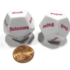 Dice>Set of 2 D12 12-Sided Rock, Paper, Scissors Game Dice - White with Pink Letters - Your Source for Gaming Essentials