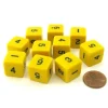 Dice>Set of 10 D6 Six-Sided 16mm Opaque Numbered Dice - Yellow with Black Numbers - Your Source for Gaming Essentials