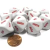 Dice>Set of 10 D10 Spanish Word Number Dice, uno-diez - White with Red Letters - Your Source for Gaming Essentials
