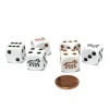 Dice>Set of 6 Horse 16mm Animal Dice - White with 3 Black and 3 Brown Pips - Your Source for Gaming Essentials