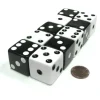 Dice>Set of 10 Inverse D6 25mm Large Opaque Jumbo Dice - 5 Each of White and Black - Your Source for Gaming Essentials