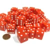 Dice>Set of 50 Large 19mm D6 Opaque Dice - Red with White Pips - Your Source for Gaming Essentials