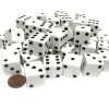 Dice>Set of 50 Large 19mm D6 Opaque Dice - White with Black Pips - Your Source for Gaming Essentials