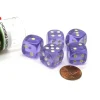 Dice>Set of 5 16mm D6 Glow In the Dark Spots Dice in Tube - Purple - Your Source for Gaming Essentials