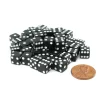 Dice>Set of 50 8mm Six-Sided D6 Small Square-Edge Dice - Black with White Pips - Your Source for Gaming Essentials