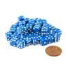 Dice>Set of 50 8mm Six-Sided D6 Small Square-Edge Dice - Blue with White Pips - Your Source for Gaming Essentials
