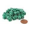 Dice>Set of 50 8mm Six-Sided D6 Small Square-Edge Dice - Green with White Pips - Your Source for Gaming Essentials