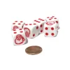 Dice>Set of 6 Santa Claus 16mm D6 Round Edge Christmas Dice - White with Red Pips - Your Source for Gaming Essentials