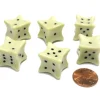 Dice>Set of 6 Six D6 6 Sided 18mm Bone Dice - RPG D&D Board Game Roll Dem Bones - Your Source for Gaming Essentials
