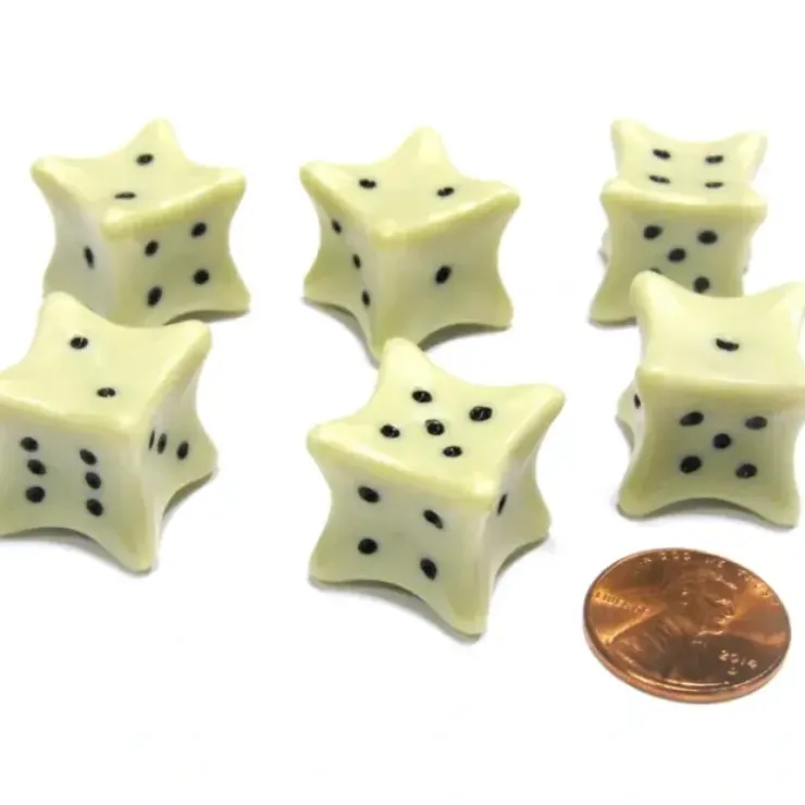 Dice>Set of 6 Six D6 6 Sided 18mm Bone Dice - RPG D&D Board Game Roll Dem Bones - Your Source for Gaming Essentials