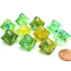 Dice>Set of Ten D10s Nebula Dice Set with Luminary - Spring with White Numbers - Your Source for Gaming Essentials