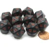 Dice>Set of 10 Twenty Sided 19mm D20 Opaque RPG Dice - Black with Red Numbers Die - Your Source for Gaming Essentials