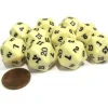 Dice>Set of 10 Twenty Sided 19mm D20 Opaque RPG Dice - Ivory with Black Numbers Die - Your Source for Gaming Essentials