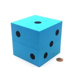 Dice>Single Huge Very Large 100mm Foam Dice (1 Piece) - Blue with Black - Your Source for Gaming Essentials