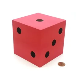 Dice>Single Huge Very Large 100mm Foam Dice (1 Piece) - Red with Black - Your Source for Gaming Essentials
