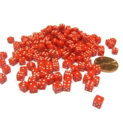 Dice>200 Six Sided D6 5mm .197 Inch Die Small Tiny Mini Miniature Red Dice - Your Source for Gaming Essentials