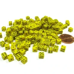 Dice>200 Six Sided D6 5mm .197 Inch Die Small Tiny Mini Miniature Yellow Dice - Your Source for Gaming Essentials