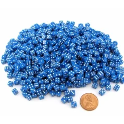 Dice>1000 Six Sided D6 5mm .197 Inch Die Small Tiny Mini Miniature Blue Dice - Your Source for Gaming Essentials