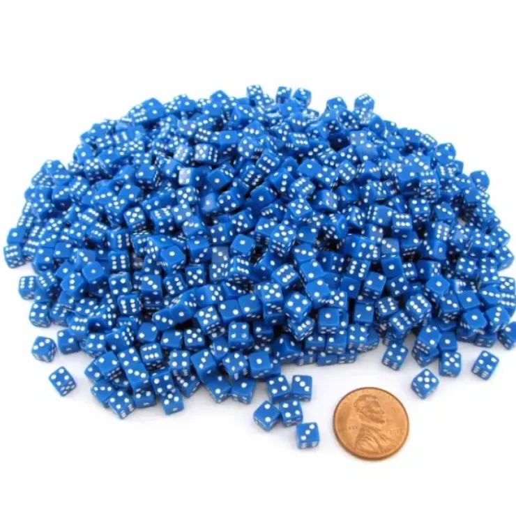Dice>1000 Six Sided D6 5mm .197 Inch Die Small Tiny Mini Miniature Blue Dice - Your Source for Gaming Essentials