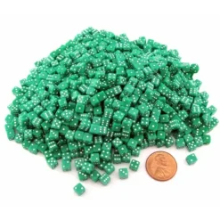 Dice>1000 Six Sided D6 5mm .197 Inch Die Small Tiny Mini Miniature Green Dice - Your Source for Gaming Essentials