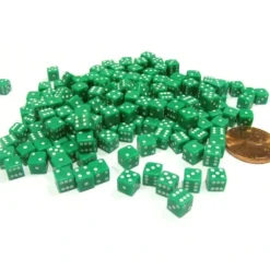 Dice>200 Six Sided D6 5mm .197 Inch Die Small Tiny Mini Miniature Green Dice - Your Source for Gaming Essentials