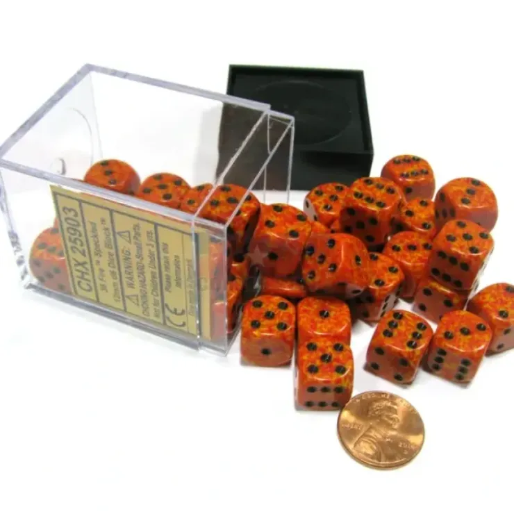 Dice>Speckled 12mm D6 Chessex Dice Block (36 Dice) - Fire - Your Source for Gaming Essentials