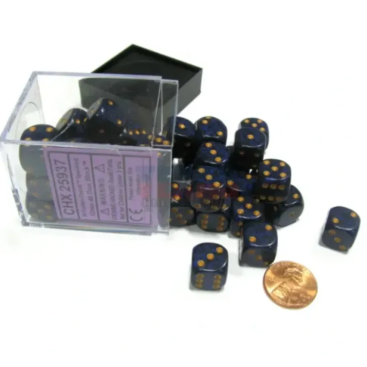 Dice>Speckled 12mm D6 Chessex Dice Block (36 Dice) - Golden Cobalt - Your Source for Gaming Essentials