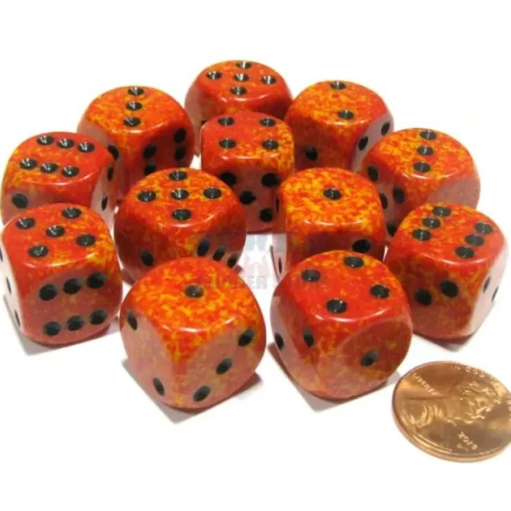 Dice>Speckled 16mm D6 Chessex Dice Block (12 Dice) - Fire - Your Source for Gaming Essentials