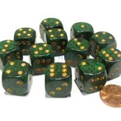 Dice>Speckled 16mm D6 Chessex Dice Block (12 Dice) - Golden Recon - Your Source for Gaming Essentials