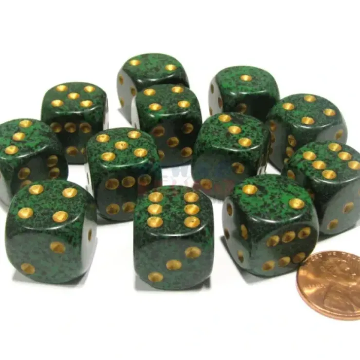 Dice>Speckled 16mm D6 Chessex Dice Block (12 Dice) - Golden Recon - Your Source for Gaming Essentials