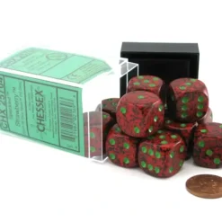 Dice>Speckled 16mm D6 Chessex Dice Block (12 Dice) - Strawberry - Your Source for Gaming Essentials