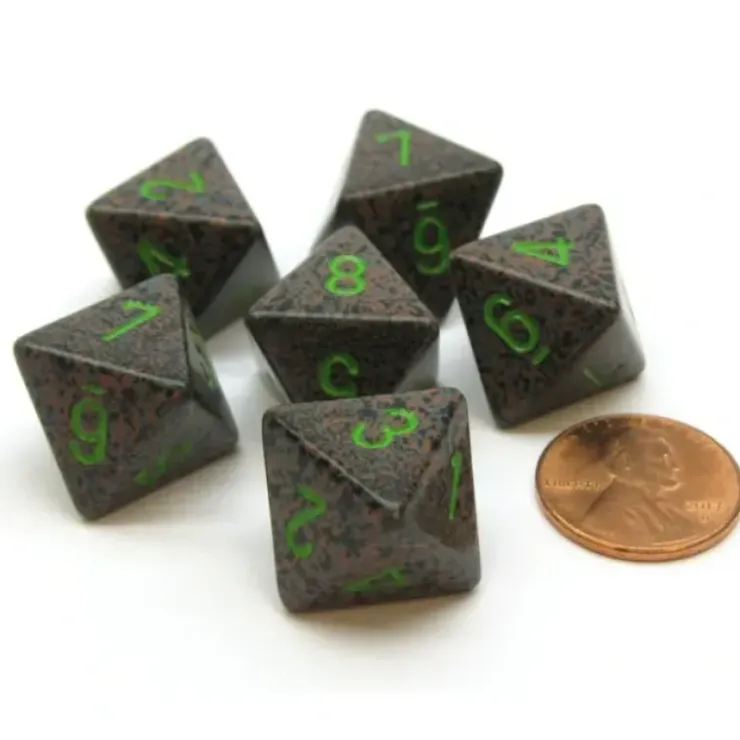 Dice>Speckled 15mm 8 Sided D8 Chessex Dice, 6 Pieces - Earth - Your Source for Gaming Essentials