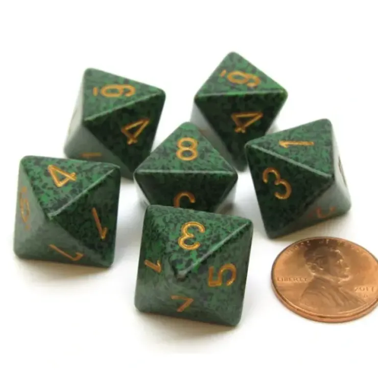 Dice>Speckled 15mm 8 Sided D8 Chessex Dice, 6 Pieces - Golden Recon - Your Source for Gaming Essentials