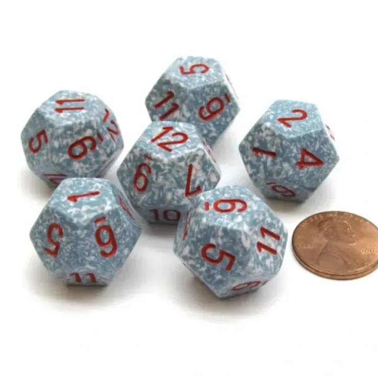 Dice>Speckled 18mm 12 Sided D12 Chessex Dice, 6 Pieces - Air - Your Source for Gaming Essentials